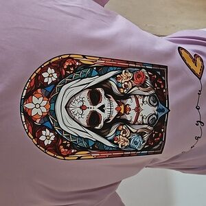 Upcycled Purple Crop Top  Hot Mess Express Graphic Tee Handmade OOAK Size L